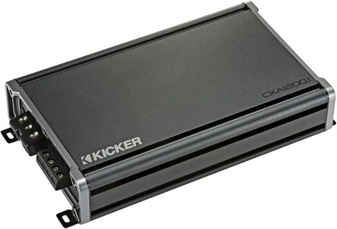 Kicker 48DCWR122-RS Dual 12" CompR Series Sub 1000W RMS 2 Ohm Loaded Sub Enclosure, 46CXA12001 Car Audio Class D Mono 2400W Peak Sub Amp and HA-AK4 Complete 4 Gauge 1800W Amp Install Kit - Refurbished in Saudi Arabia