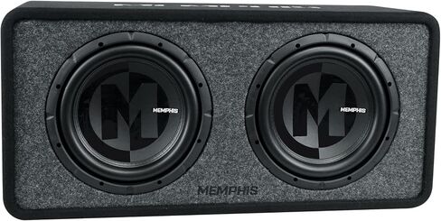 Memphis Audio Prxe12d1 1200 واط مزدوج 12 بوصة مضخم صوت تم تحميله + مربع العلبة 1 أوم in Saudi Arabia