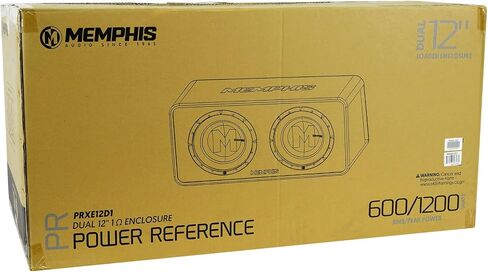 Memphis Audio Prxe12d1 1200 واط مزدوج 12 بوصة مضخم صوت تم تحميله + مربع العلبة 1 أوم in Saudi Arabia
