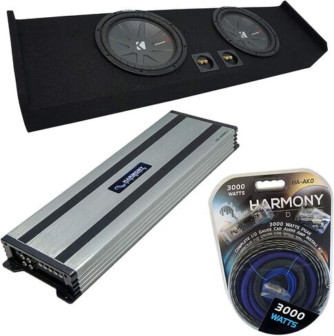 Audio Audio Kicker CWR10 متوافق مع Ford F-150 Super Crew Truck 2009-2020 مجمعة مع HA-A1500.1 مضخم وعلبة Sub Sub Dual 10 بوصة in Saudi Arabia