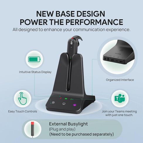 Yealink Wireless DECT Headset WH63 E2,Teams Certified,Single Ear (Mono) Convertible Headset,Connects to Desk Phone&Computer,Noise Canceling Microphone,3 Wearing Styles in Saudi Arabia