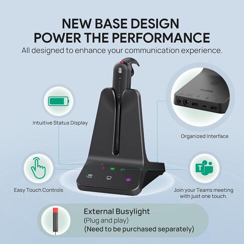 Yealink DECT Wireless Headset WH63 E2 UC, Zoom Teams Certified,Single Ear (Mono) Convertible Headset,Connects to Desk Phone&Computer,Noise Canceling Microphone,3 Wearing Styles in Saudi Arabia