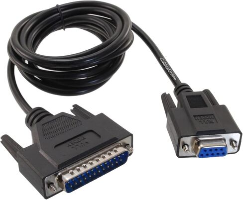 Cablesonline ، 6ft null modem db9 أنثى إلى DB25 ذكر نقل البيانات تسلسل الكابل الأسود ، NM-306K in Kuwait
