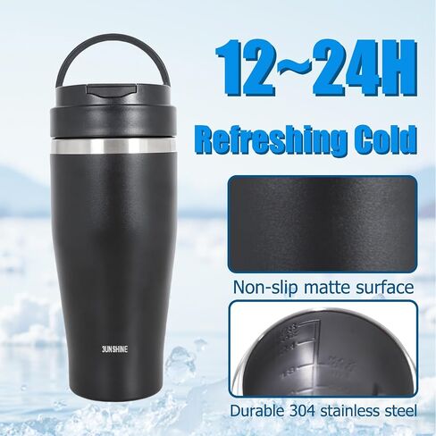 Ice Shave 2-in-1 Stainless Steel Vacuum Tumbler & Cordless Blender - 28oz, Leak Resistant, Cold 24Hrs/Ice 2 Days, 120 Watts with Waterproof Charging - For Smoothies, Home/Office/Car, White in Saudi Arabia