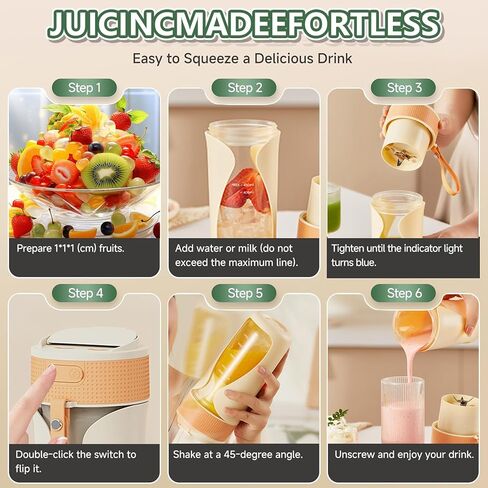 Cup Blender Cup 450 مل من الخلاط متعدد الوظائف مع سحق الثلج ، قوة قطع قوية مع 6 شفرات ، BPA خالية in Saudi Arabia