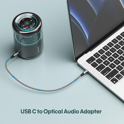 Adoreen Unidirectional USB C إلى Toslink Digital Optical Audio Cable 6 FT ، USB 2.0 Male to SPDIF Port Port Fiber Optic Adapter ، braided for TV/Soundbar ، Sony PS5 ، SPEAKER-NOT toslink to USB in Kuwait