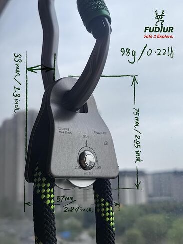 Zipline Pulley 22KN(4945LBS) Climbing Single Sheave CE Certified Tree Work Zip Line Rock Climbing Rigging and Arborist Gear in Saudi Arabia
