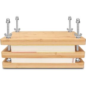 Book Binding Kits,Wooden Book Press 11.6 * 8in Bamboo Binding Machine Square Bookbinding Supplies Fits in Printing Industry, Home, Office,Paper Crafts,Notebooks,Presses Flowers with Screw
