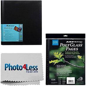 غلاف Itoya Art Portfolio متعدد الحلقات قابل لإعادة الملء (11 × 14 بوصة) + صفحات إعادة تعبئة من البولي جلاس من Itoya Art Portfolio (مجموعة من 10) الحجم: 11 بوصة × 14 بوصة + قطعة قماش لتنظيف الكاميرا والعدسات Photo4Less - حزمة العرض التقديمي in Kuwait