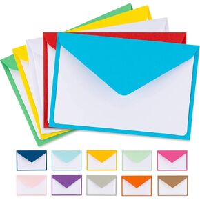 Colorful Envelopes with Blank Flat White Cards 5" x 7" Assorted Colors 105 Pack Card Making Supplies for Birthday, Graduation, Baby Shower