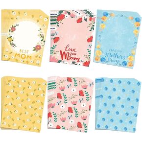 60 Sheet Mother's Day Border Letter Paper, 8.5 x 11 Inch Mother's Day Stationery Paper Writing Paper Letterhead for Best Mom Mother's Day Holiday Invitation Card School Office Party Supplies