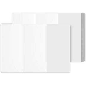 Blank Bright White Tri-Fold Brochure Card Stock, 3 Panel Brochure for Restaurant Menus, Business Flyers and Pamphlets | 8.5" x 11" | 65lb (176gsm) Cardstock | 50 per Pack