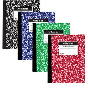 C-Line Composition Notebook, Wide Ruled, Marble Cover, 1 Notebook, Color May Vary (22010)