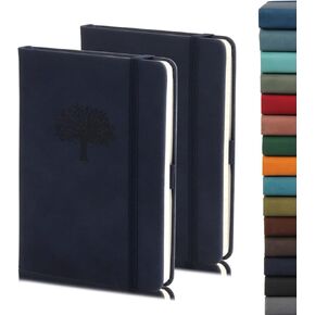 WERTIOO Small Hardcover Journal Notebook 2 Pack, A6 Ruled Leather Pocket Notebook 5.7 x 4.3 inch 140 Pages Notebook with Pen Holder 100 gsm Thick Paper Journals for Women Men in Kuwait