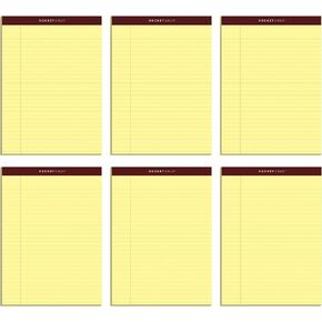 TOPS Docket Gold Writing Pads, 8-1/2" x 11-3/4", Legal Rule, Canary Paper, 50 Sheets, 6 Pack (99707), Original Version