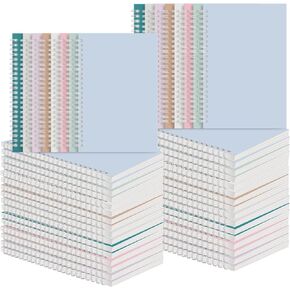 48 Pack A5 Spiral Notebook College Ruled Spiral Notebook Bulk Inches Hardcover Kraft Notebooks Lined Travel Writing Notebooks Journal Notepad for Office School Supplies, 100 Pages, 8.3 x 5.5 Inches