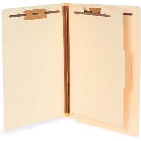 Blue Summit Manila Classification Folder, 1 Divider Classification Folder and 4 Fasteners, Letter Size, Manila – 50 Folders