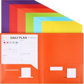 Cholemy 72 Pcs Plastic Folders with 2 Pockets 11.6 x 9.4 Inch Heavy Duty Colored Pocket Folders Fit Letter Size Paper Bulk for School Office Home Business(Blue)