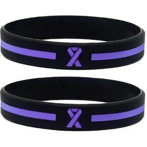 Lavender Purple Awareness Ribbon Wristbands (6-Pack) - Silicone Rubber Support Bracelets for Men Women Boys Girls - Light Purple Awareness Ribbon Accessories in Bulk in Kuwait