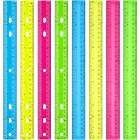 104 Pack Clear Rulers Plastic Rulers 12 Inch Transparent Assorted Color Kids Rulers Bulk for School with Centimeters Millimeter and Inches, Measuring Tools for Student School Office Home (Multicolor)