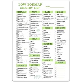 Reusable Low fodmap Grocery & Shopping List for Nutrition, Gut Health, IBS Relief, and Enhances the Elimination Diet | Double Sided Erasable material