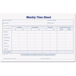 TOPS Weekly Employee Time Sheet, 8.5 x 5.5 Inches, 100 Sheets per Pad, 2 Pads/Pack (30071) - Purple; White