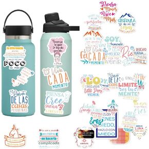 Spanish Inspirational Stickers for Teens Adults Kids Teachers | Spanish Quote Stickers | Positive Motivational Stickers for Planner,Journaling Scrapbook,Water Bottles, Laptop | 61pcs in Kuwait
