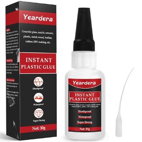 Plastic Glue, 30g Plastic Adhesive, Super Glue for Plastic to Plastic Bonding and Other Material, Instant Super Glue for Plastic, DIY, Model, Acrylic, PVC