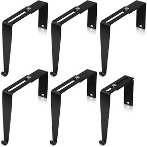 6 قطع من خطافات الحائط القابلة للتعديل - شماعات معدنية عالمية على خطافات مرآة الباب تم تعديلها لتناسب ألواح سمك 1.35 إلى 3.5 بوصة للوحة الحائط in Kuwait