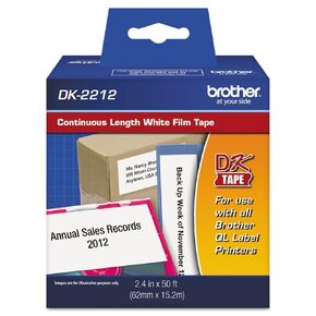 Brother Printer Continuous Length Film Label Roll (BRTDK2212), Black/White