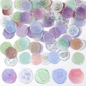 Wax Seal Stickers for Wedding Envelopes 108 Pcs Invitation Envelope Seal Sticker Premade for Baby Shower Birthday Bridal Shower Valentine,Unique Clear Crystal Style with Love Floral Botanical Theme,Self Adhesive Envelope Decorations. in Kuwait