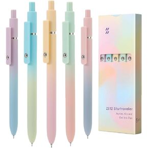 Gel Pens,6 Pcs 0.5mm Fine Point Black Ink Pens With Smooth Writing,Quick Dry Pens For Journaling,Nurse Aesthetic Pens,Office School Supplies for Men Women Student(Black Gray White)