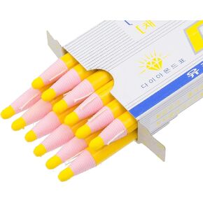 Peel-Off Yellow Grease Pencils/China Marker/wax pencil for Glass, Cellophane, Vinyl, Metal, Etc. (12 Pencils)