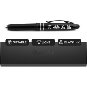 "Symbols of Mathematics" Engraved Gift Pen w/LED Light & Stylus - Pi, Geometry, Function, & Integration Symbols - Gifts for Mathematicians Math Teachers