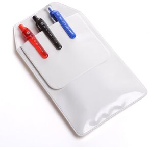 Armear 5 PCS White Pocket Protector for Pen Leaks - Heavy Duty Pen Holder Pouch for Shirts/Pants/Lab Coats, Pencil Pocket Holder for School Office Hospital Supplies