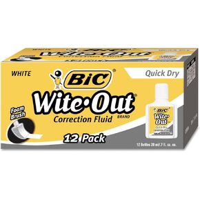 BIC Wite-Out Quick Dry Correction Fluid (pack of 12)