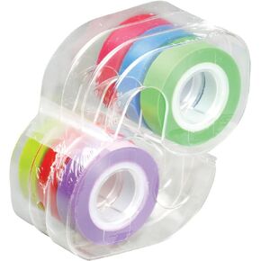 LEE Removable Highlighter Tape, 0.5" x 720", Assorted, 6/Pack