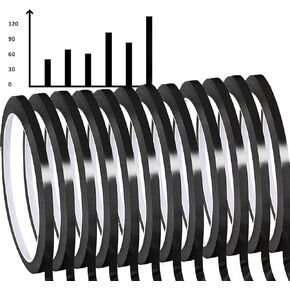 YTFGGY Whiteboard Pinstripe Tape 12 Rolls 1/8" Thin White Board Dry Erase Line Gridding Tape