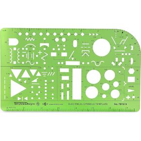 ALVIN TD1279, Electric/Electronic Template, Design Tool for Students and Professionals Size: 5" x 7" x .03"