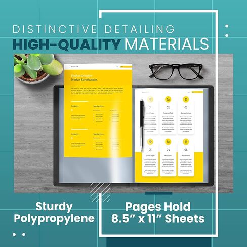 Better Office Products 60 Pocket Bound Black Presentation Book, with Clear View Front Cover, 120 Sheet Protector Pages, 8.5" x 11" Sheets, Art Portfolio, Durable Poly Covers, Letter Size (2 Pack) in Saudi Arabia