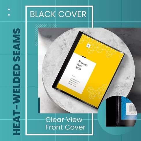 Better Office Products 60 Pocket Bound Black Presentation Book, with Clear View Front Cover, 120 Sheet Protector Pages, 8.5" x 11" Sheets, Art Portfolio, Durable Poly Covers, Letter Size (2 Pack) in Saudi Arabia