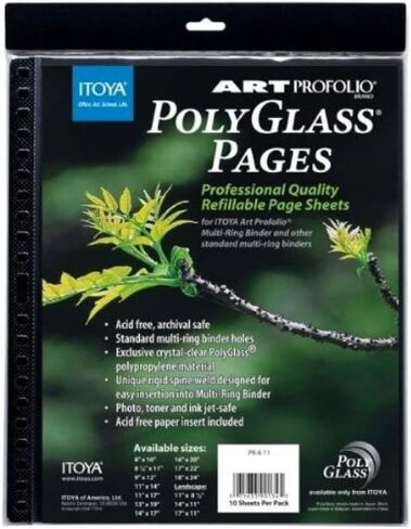 غلاف Itoya Art Portfolio متعدد الحلقات قابل لإعادة الملء (11 × 14 بوصة) + صفحات إعادة تعبئة من البولي جلاس من Itoya Art Portfolio (مجموعة من 10) الحجم: 11 بوصة × 14 بوصة + قطعة قماش لتنظيف الكاميرا والعدسات Photo4Less - حزمة العرض التقديمي in Kuwait