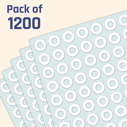 1200 Pieces, White - Hole Punch Reinforcement Stickers, Paper Binder Protector Labels for Hole-Punched Pages in Saudi Arabia