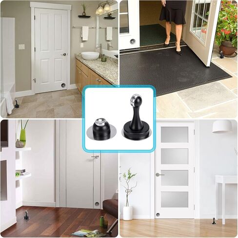 Sumnacon Sturdy Magnetic Door Stopper - Stainless Steel Door Stopper with Magnet for Wall Floor, Sturdy Magnetic Doorstop Holder with Adhesive Tape & Screws for Home Office, Gold in Saudi Arabia