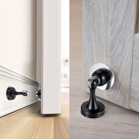 Sumnacon Sturdy Magnetic Door Stopper - Stainless Steel Door Stopper with Magnet for Wall Floor, Sturdy Magnetic Doorstop Holder with Adhesive Tape & Screws for Home Office, Gold in Saudi Arabia