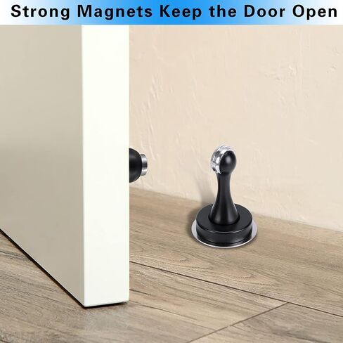 Sumnacon Sturdy Magnetic Door Stopper - Stainless Steel Door Stopper with Magnet for Wall Floor, Sturdy Magnetic Doorstop Holder with Adhesive Tape & Screws for Home Office, Gold in Saudi Arabia