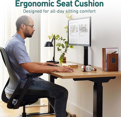 Seat Cushions for Long Sitting Office Chairs - Pressure Relief Seat Cushion, Sciatica & Back Support, Memory Foam Office Chair Cushion with a Storage Bag (Light Grey) in Saudi Arabia