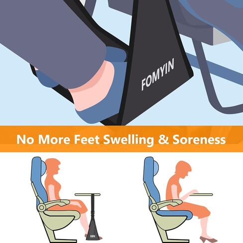 Airplane Footrest with No Feet Clashing Support Design, Portable Travel Foot Hammock to Relax Your Feet, Memory Foam Plane Foot Rest to Relieve Feet Soreness - Long Flights Essentials in Saudi Arabia