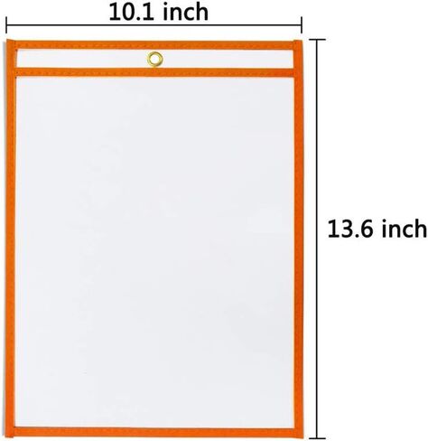 Set of 10 Dry Erase Pocket, Oversize 10" x 14" Multicolored Dry Erase Sleeves, Reusable and Clear Sheet Protectors, Ideal to use at School or at Work, Style A in Saudi Arabia