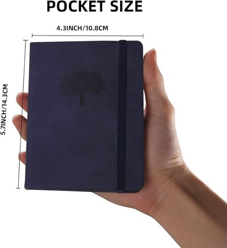 WERTIOO Small Hardcover Journal Notebook 2 Pack, A6 Ruled Leather Pocket Notebook 5.7 x 4.3 inch 140 Pages Notebook with Pen Holder 100 gsm Thick Paper Journals for Women Men in Kuwait